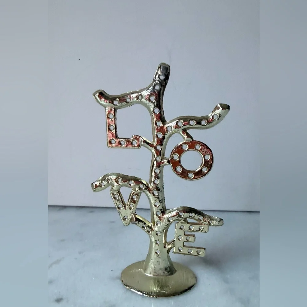 Gold LOVE Tree earrings holder display